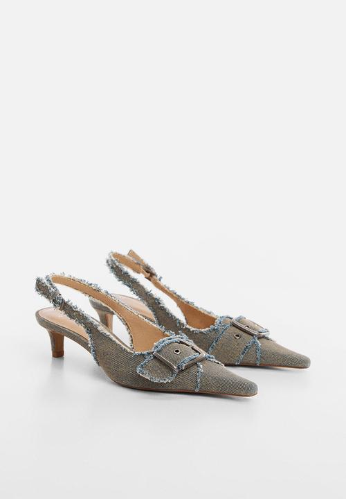 MANGO - Fleco slingback heel - open blue