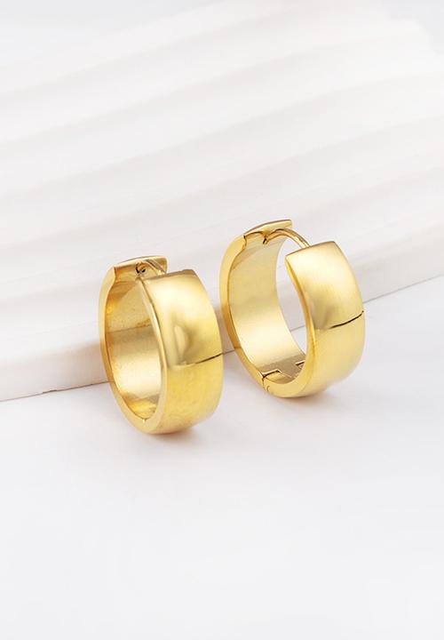 Zoe on Trend - Broad hoop earring - gold
