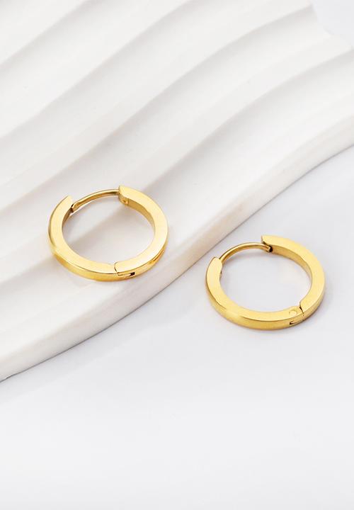 Zoe on Trend - Hinged square hoop earring - gold