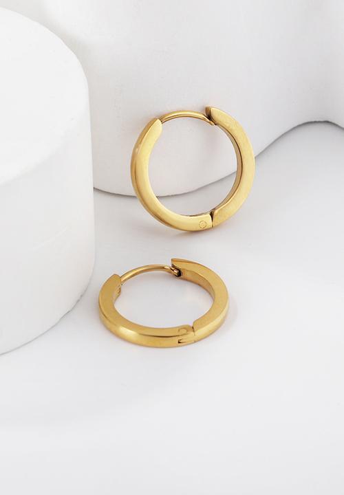 Zoe on Trend - Hinged square hoop earring - gold