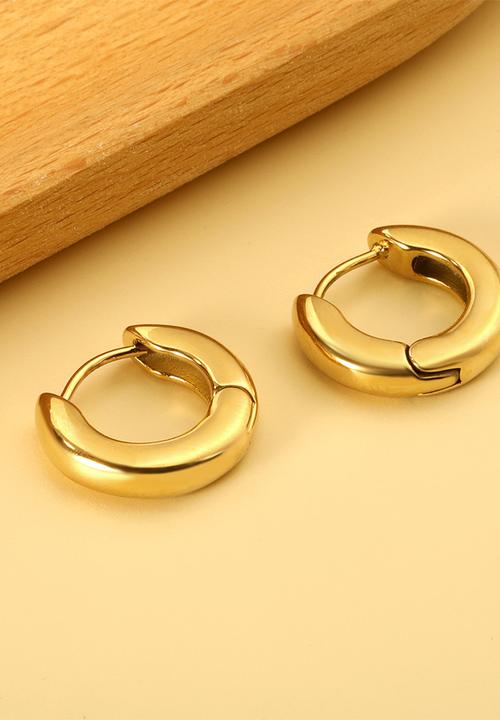Zoe on Trend - Hinged designer hoop earring - gold