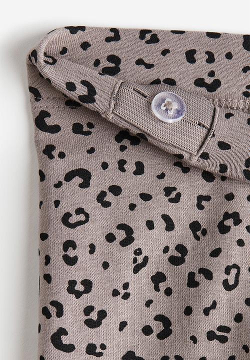 H&M - Brushed-inside leggings - Greige Leopard print