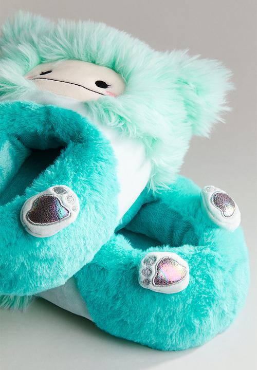 H&M - Soft appliquéd slippers - green & turquoise