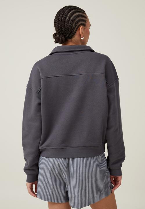 Cotton On - Classic Fleece Half Zip Sweatshirt - Bh/Faded Slate