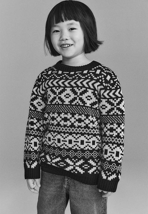 H&M - Jacquard-knit jumper - black,multi