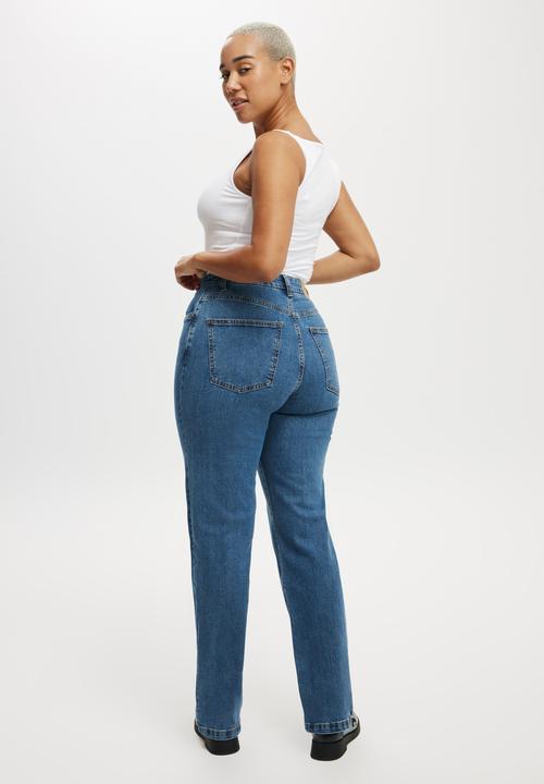 Cotton On - Plus Curvy Stretch Straight Jean - Sea Blue