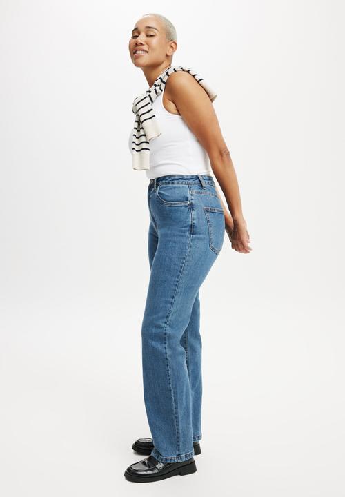 Cotton On - Plus Curvy Stretch Straight Jean - Sea Blue
