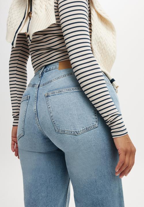 Cotton On - Plus Curvy Stretch Wide Jean - Bells Blue