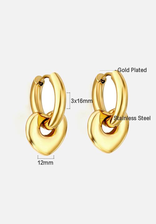 Zoe on Trend - Hoop with heart drop earring - gold