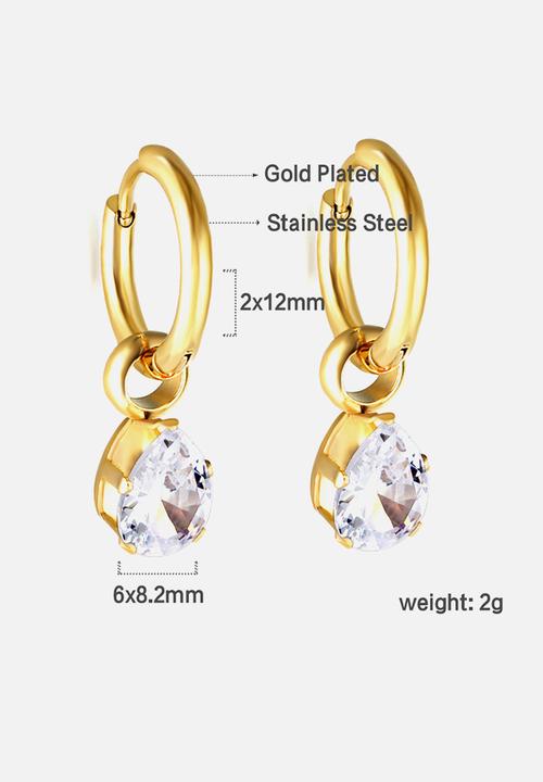 Zoe on Trend - Hoop and pear drop earring - gold