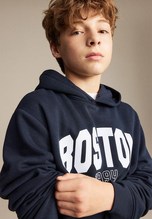 H&M - Printed hoodie - dark blue boston