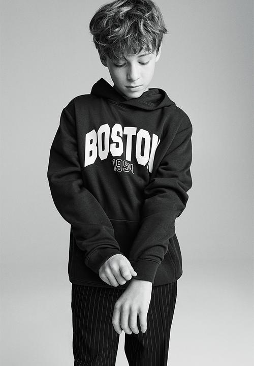 H&M - Printed hoodie - dark blue boston