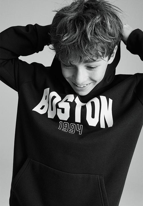 H&M - Printed hoodie - dark blue boston
