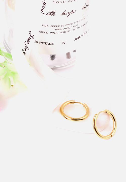 Zoe on Trend - Hinged 18mm gold hoop earring - gold