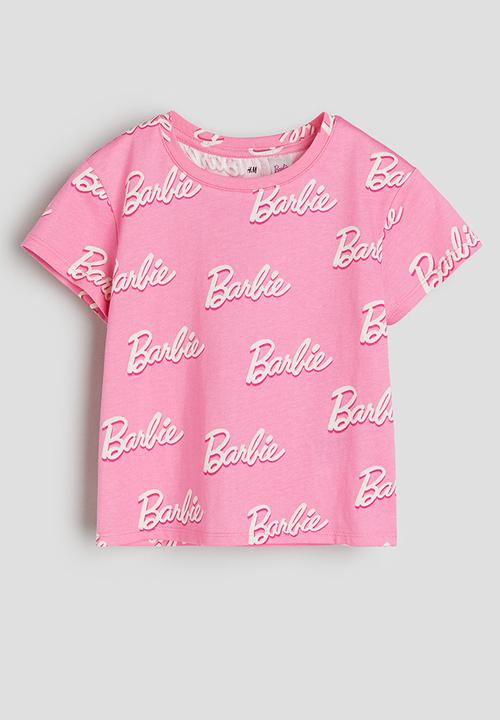 H&M - 3-Pack printed jersey tops - pink barbie