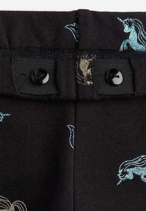 H&M - Leggings - black unicorns