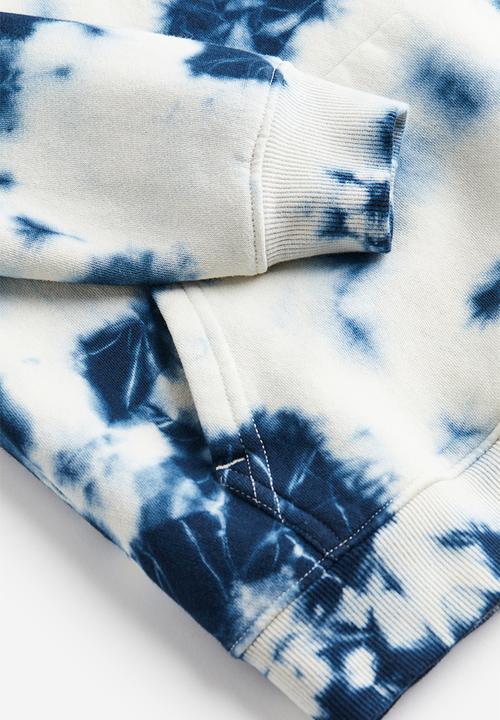 H&M - Printed hoodie - dark blue tie-dye
