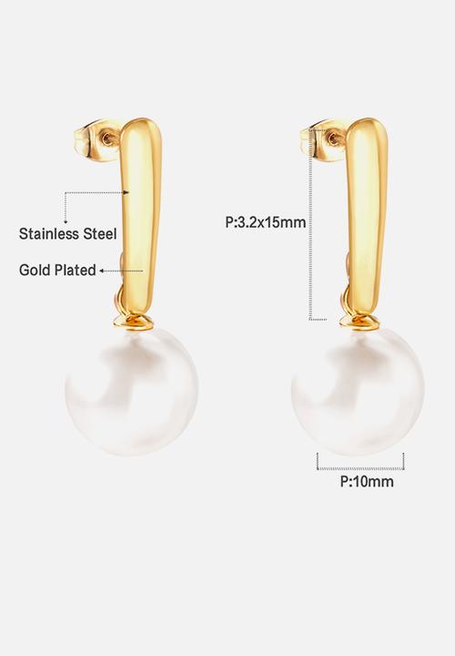 Zoe on Trend - Pearl and bar drop earring - gold