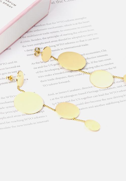 Zoe on Trend - Circle designer drop earring - gold