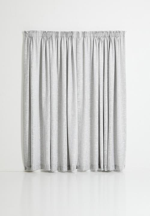 Sixth Floor - Horizon Slub Lined Taped Curtain - Grey