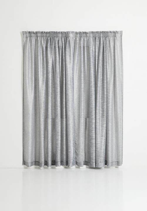 Sixth Floor - Turin Textured Sheer Taped Curtain - Grey