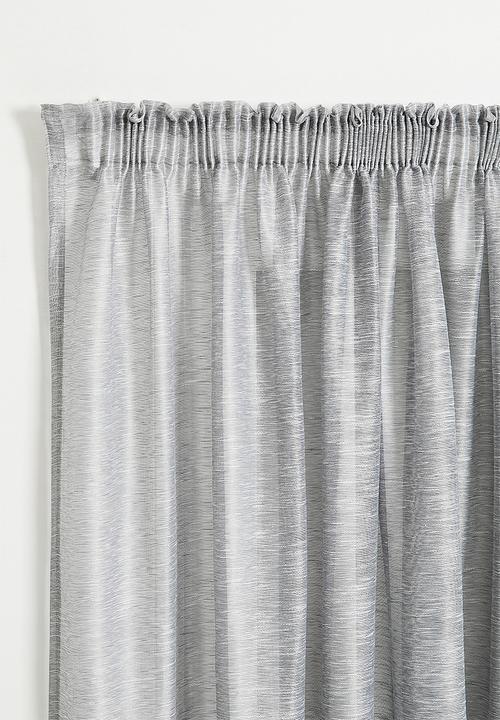 Sixth Floor - Turin Textured Sheer Taped Curtain - Grey