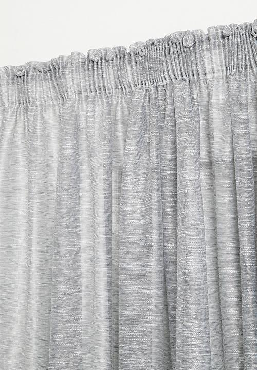 Sixth Floor - Turin Textured Sheer Taped Curtain - Grey