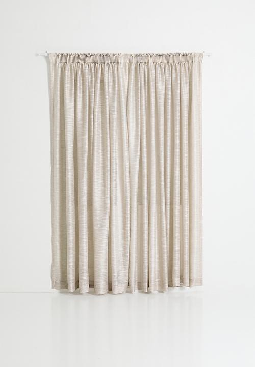 Sixth Floor - Turin Textured Sheer Taped Curtain - Neutral