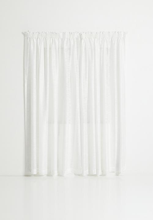 Sixth Floor - Turin Textured Sheer Taped Curtain - White