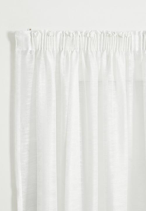 Sixth Floor - Turin Textured Sheer Taped Curtain - White