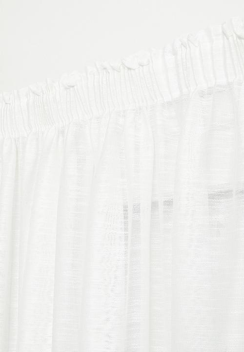 Sixth Floor - Turin Textured Sheer Taped Curtain - White