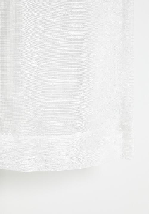 Sixth Floor - Turin Textured Sheer Taped Curtain - White