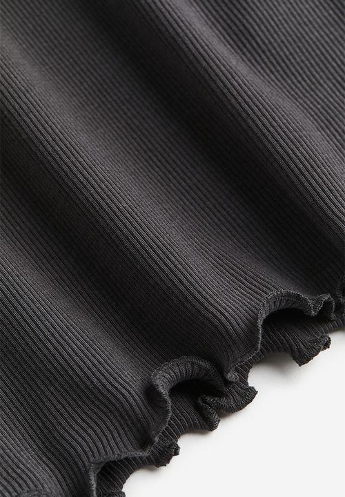 H&M - Ribbed jersey top - grey