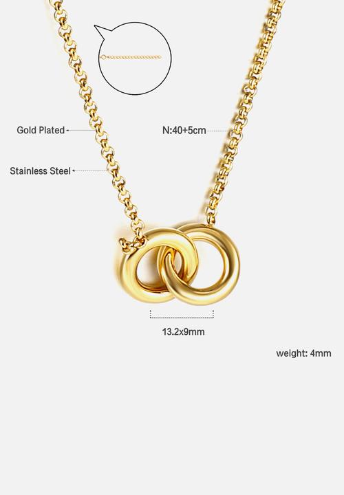 Zoe on Trend - Interlocking love necklace - gold
