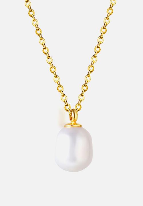 Zoe on Trend - Pearl drop pendant necklace - gold