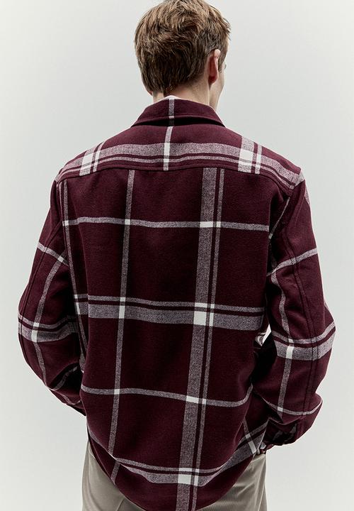 H&M - Overshirt - dark red checked