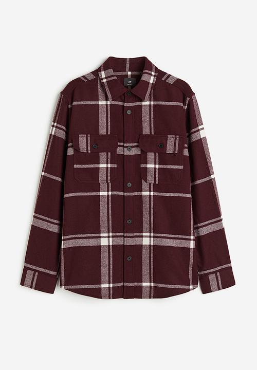 H&M - Overshirt - dark red checked