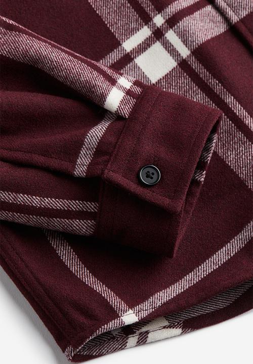 H&M - Overshirt - dark red checked