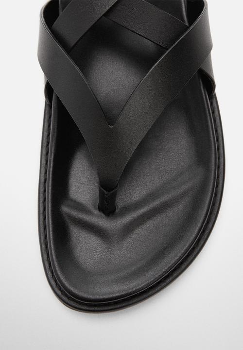 MANGO - Utila strappy sandal - black