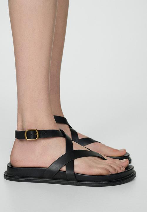 MANGO - Utila strappy sandal - black