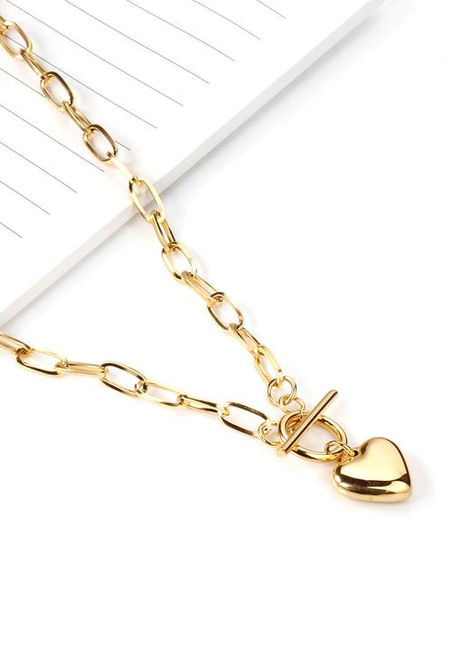 Zoe on Trend - Heart fob necklace - gold