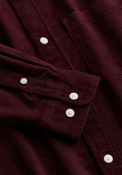 H&M - Regular fit corduroy shirt - burgundy