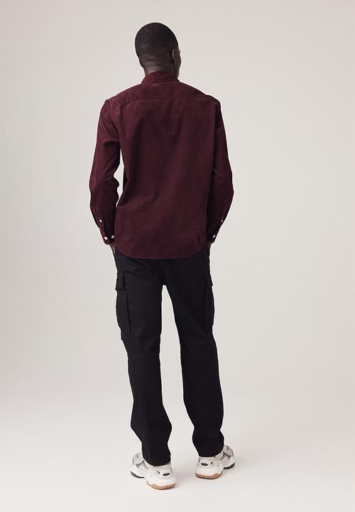 H&M - Regular fit corduroy shirt - burgundy