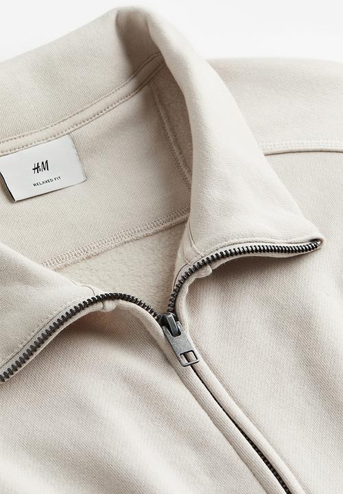 H&M - Relaxed fit zip-through jacket - light greige