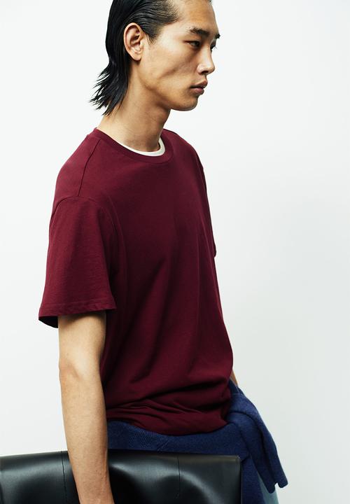 H&M - Regular fit t-shirt - burgundy