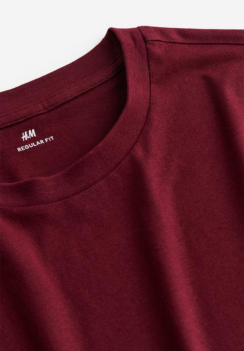 H&M - Regular fit t-shirt - burgundy