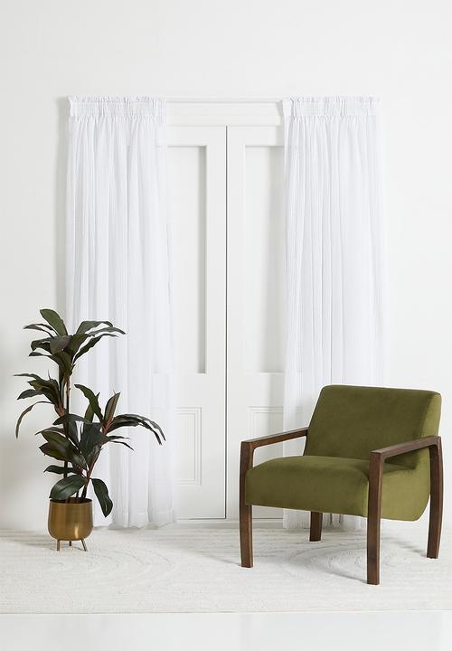 Sixth Floor - Sierra Linear Sheer Taped Curtain - White