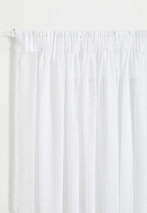Sixth Floor - Sierra Linear Sheer Taped Curtain - White