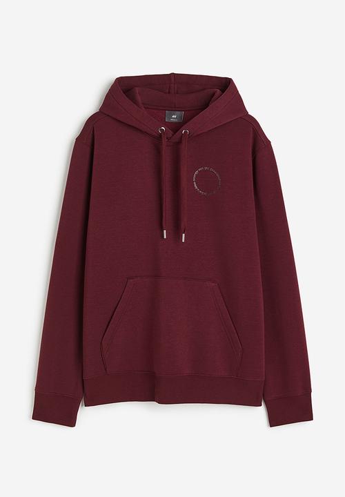 H&M - Regular fit printed hoodie - red
