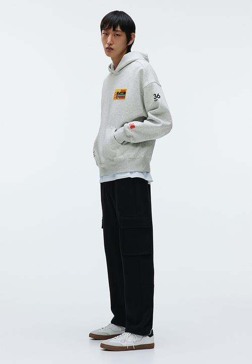 H&M - Oversized fit printed hoodie - grey